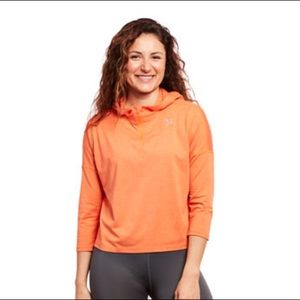 OrangeTheory Quarter Zip Crop Hooded Tee - Large